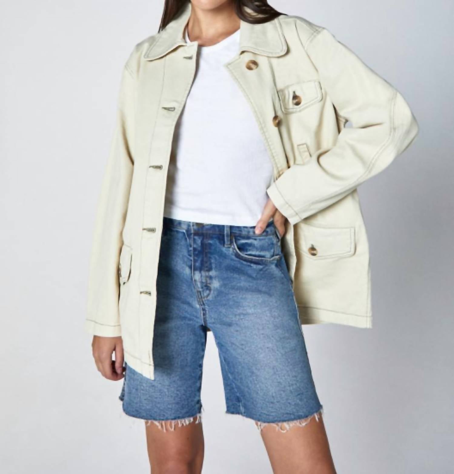 Unpublished Ari Chore Jacket in beige - women's jacket - alternate view