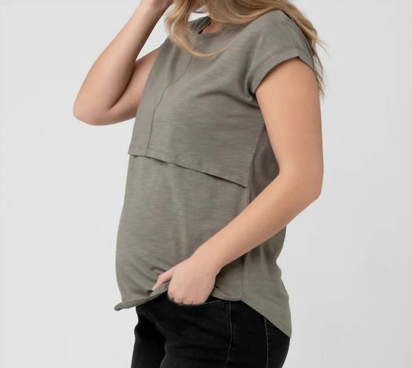 Ripe Richie Nursing Tee in moss - women's t-shirt - detail view