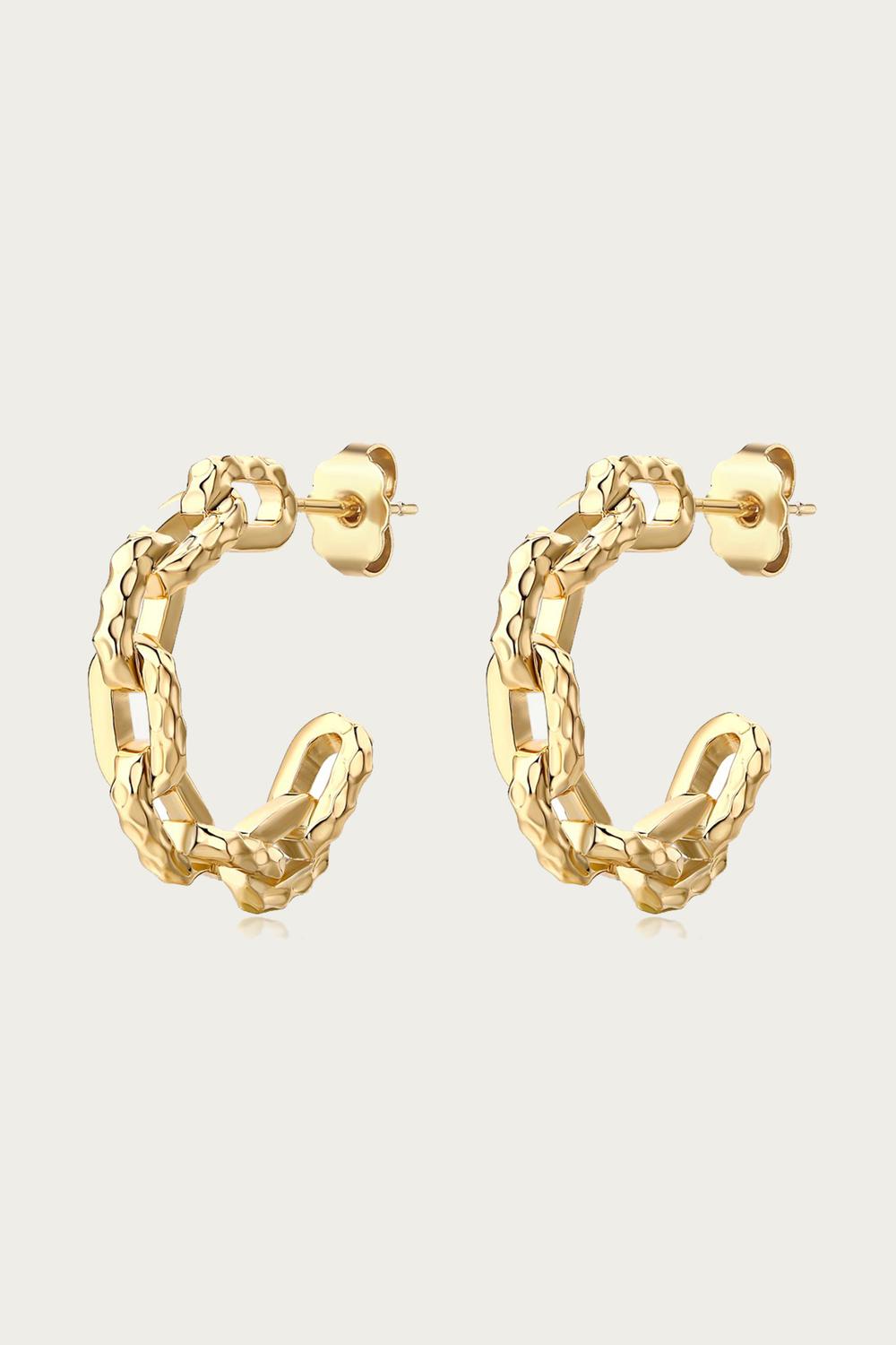 RAMONES HAMMERED CHAIN HOOPS