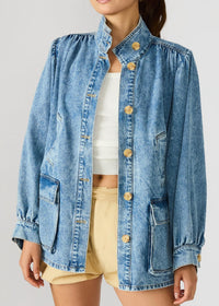 STEVE MADDEN Marceline Denim Jacket in forever blue - women's jacket