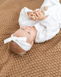 Viverano Organics - Kids' Organic Eyelet Baby Romper With Matching Headband