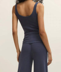 Z Supply Renae Rib Tank Top in indigo - women's tank top - alternate view
