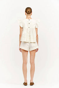 Sofie the Label Simone Poplin Shorts in cream - women's shorts - detail view