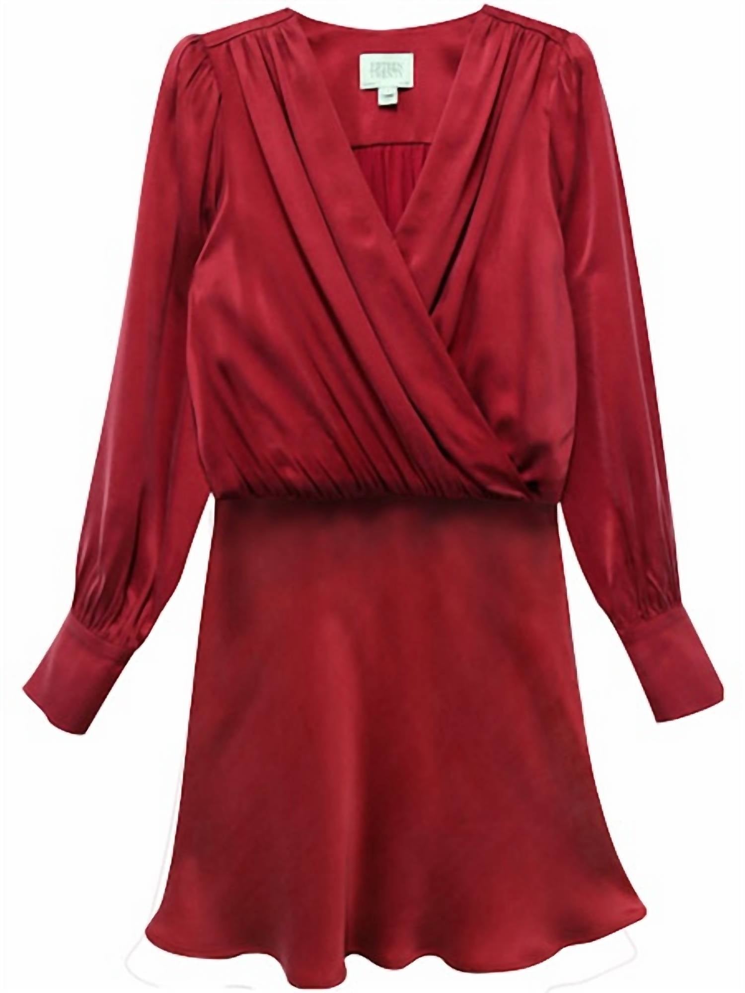Fifteen Twenty Denise Drape Front Mini Dress in brick - women's dress - view 9