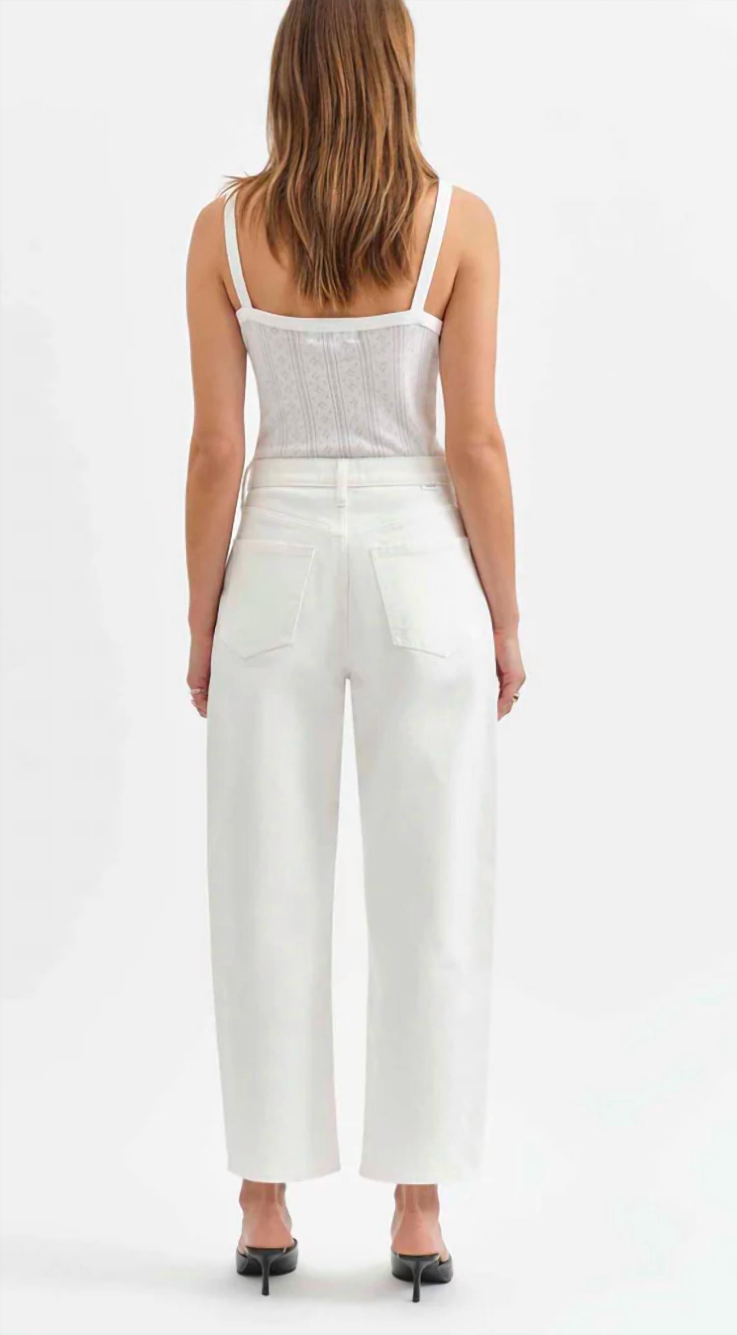 DAZE Westward Barrel Leg Jeans in swan - women's jeans - detail view