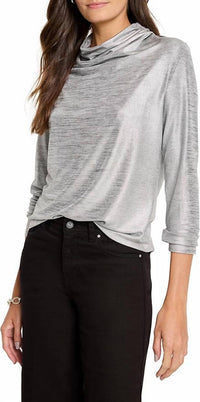 Nic + Zoe - Women's Shine Drape Neck Top