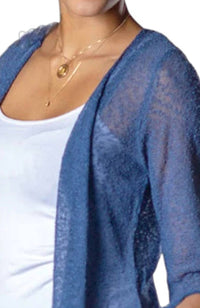 Papa Fashions - Mesh Sweater Cardigan