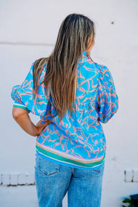 Jade - High Neck Puff Sleeve Top