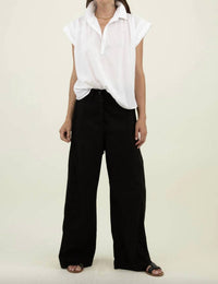 A SHIRT THING Liv Cabo Short Sleeved Shirt in white - women's blouse