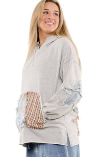 Blue Velvet - Patch Print Hoodie
