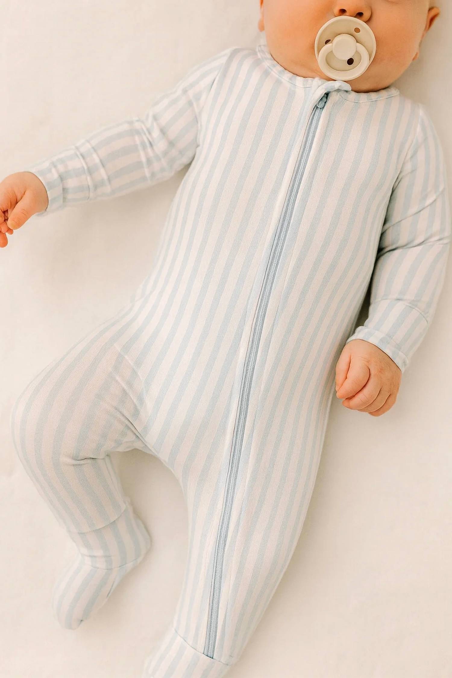 Polished Prints - Kids Striped 2-way Zip Romper