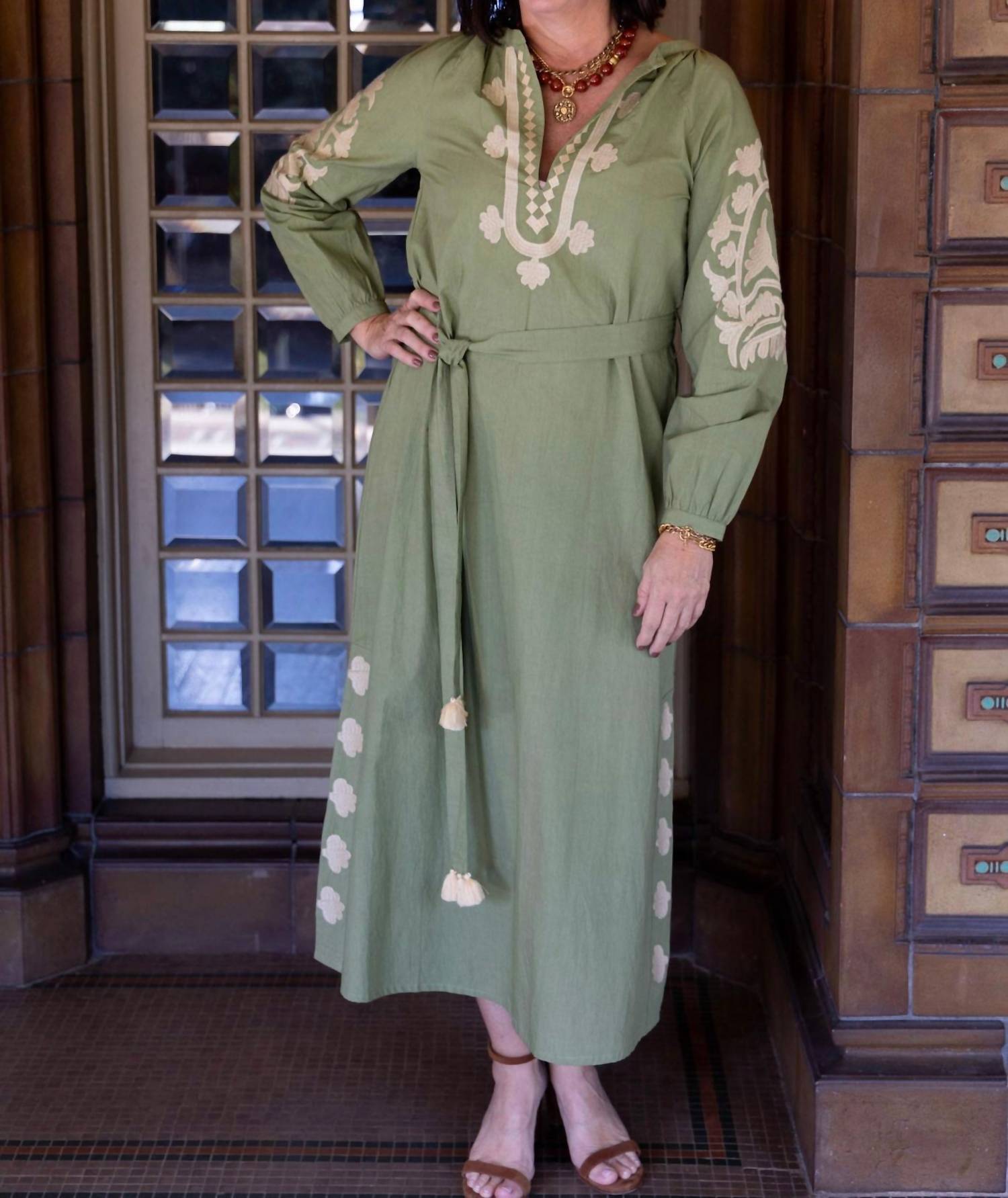 Exvoto - Jules Caftan With Embroidery Dress