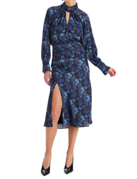 ALLISON NEW YORK Reese Midi Slip Skirt in midnight floral - women's skirt - alternate view
