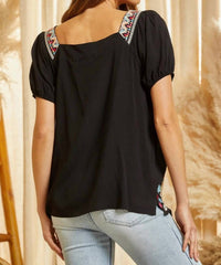 Andree By Unit - Aztec And Floral Embroidered Top