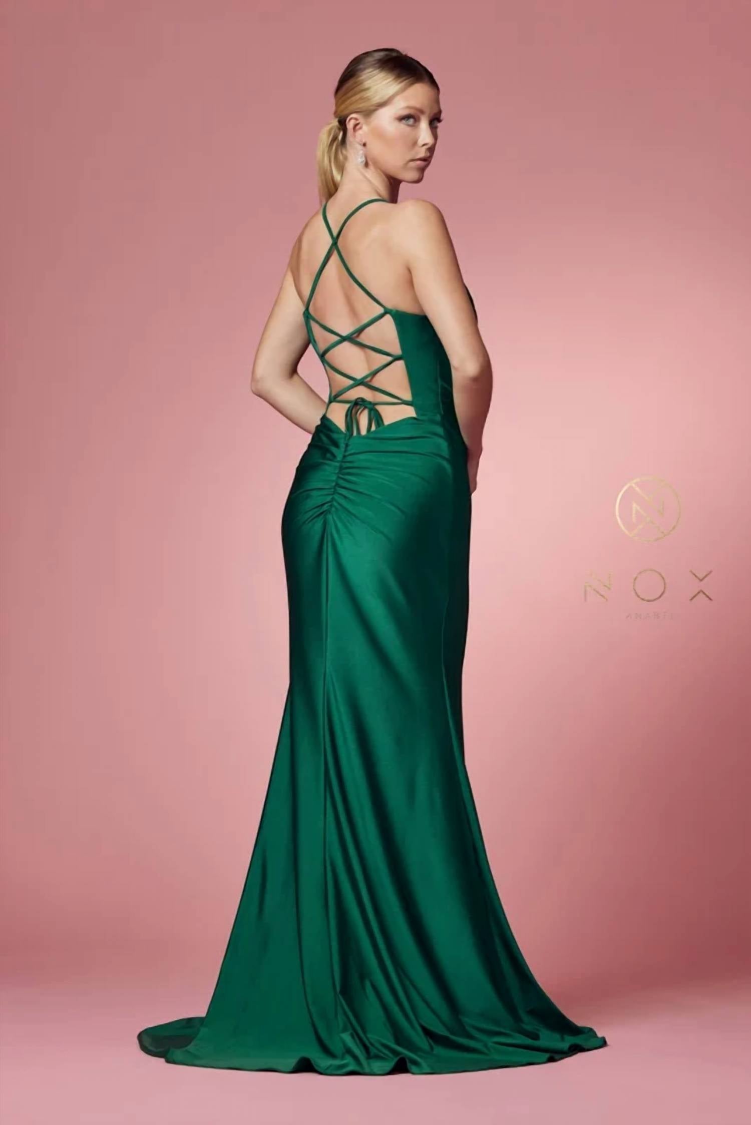 Xoxo - Open Back Lace Evening Gown
