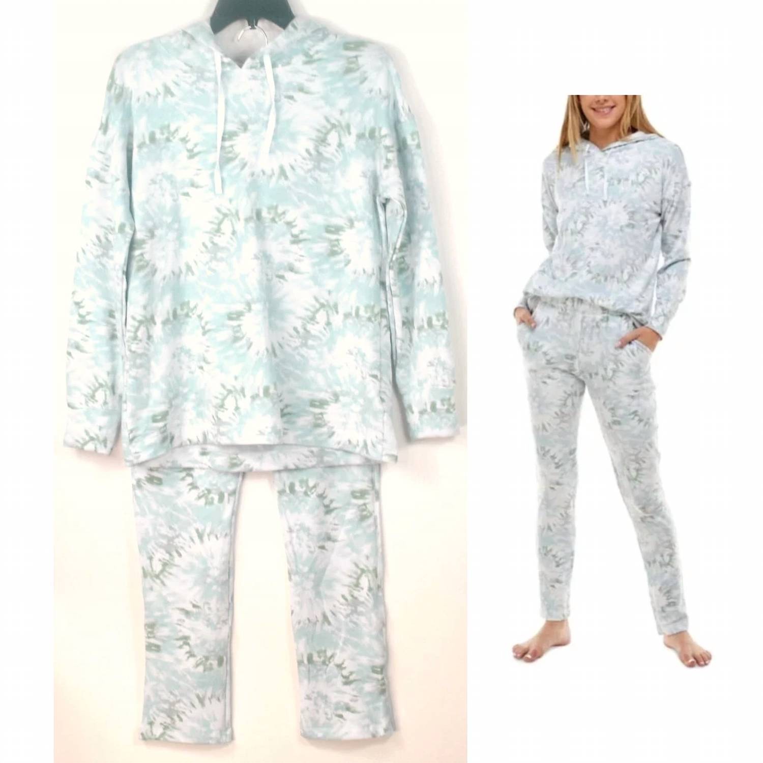 Roudelain - Women's Drop Shoulder Hoodie and Slim Leg Pant Lounge Set
