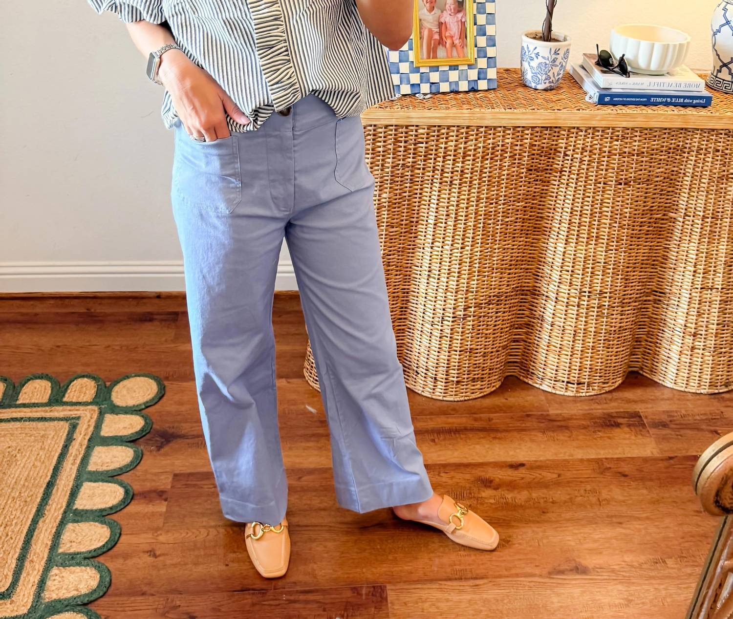 &Merci - Patch Pocket Wide Leg Cropped Pants
