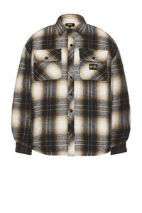 Stan Ray Men's Quilted Plaid Overshirt in navy - men's shirt