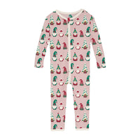 Kickee - Girl's Print Convertible Sleeper with Zipper