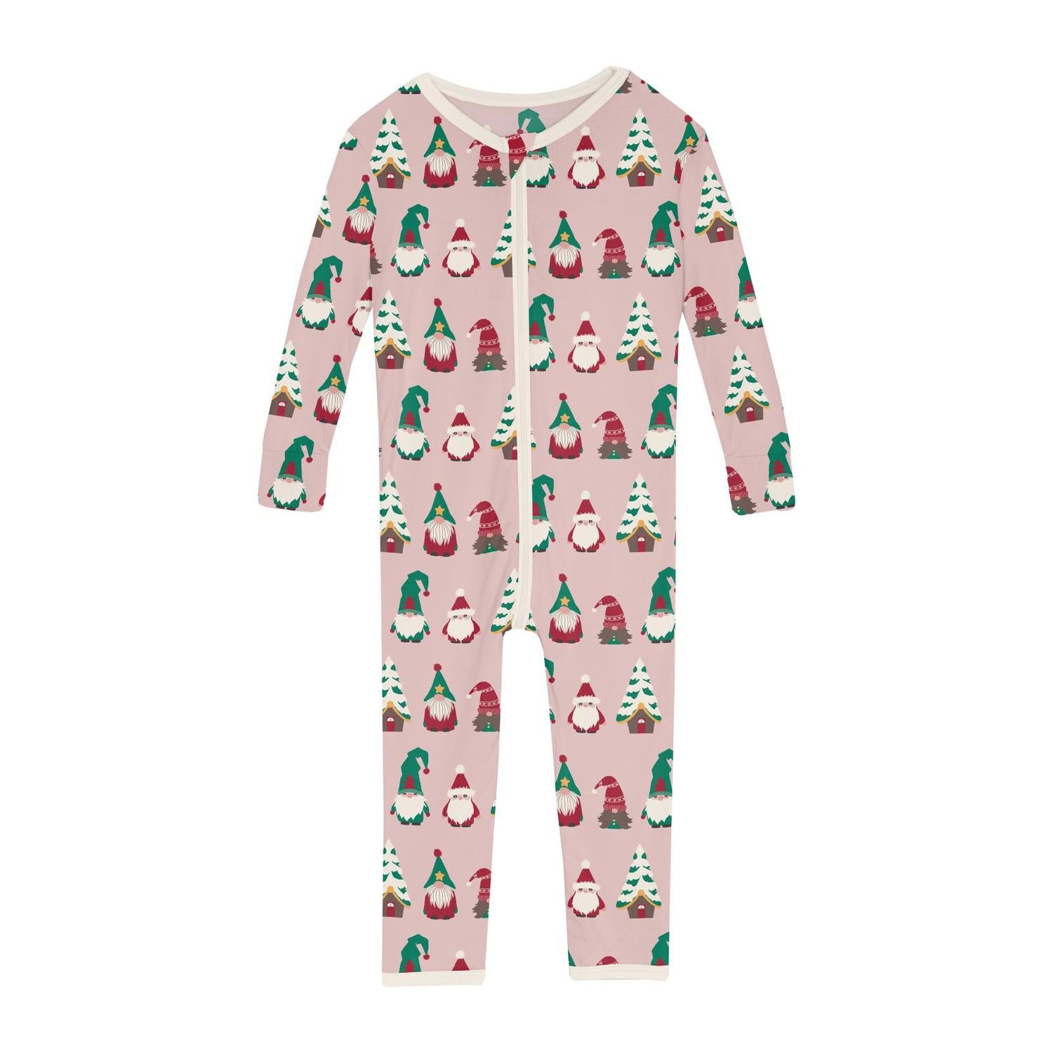 Kickee - Girl's Print Convertible Sleeper with Zipper