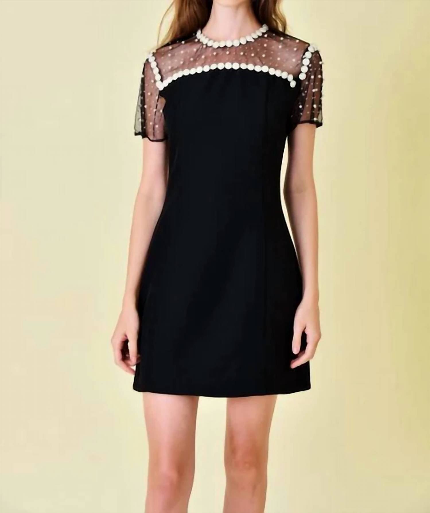 Fore Collection - Contrast Pearl Tulle Dress