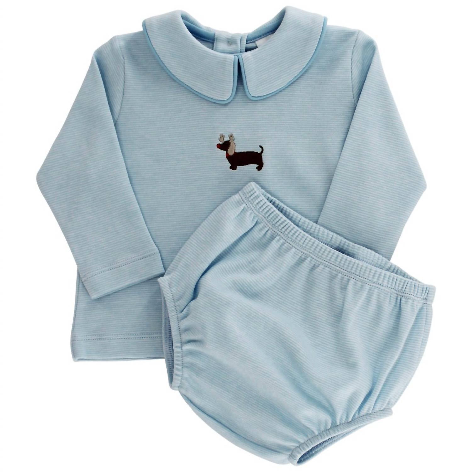Bailey Boys Boy's Reindeer Doxie-diaper Cover in light blue - kids' item - alternate view