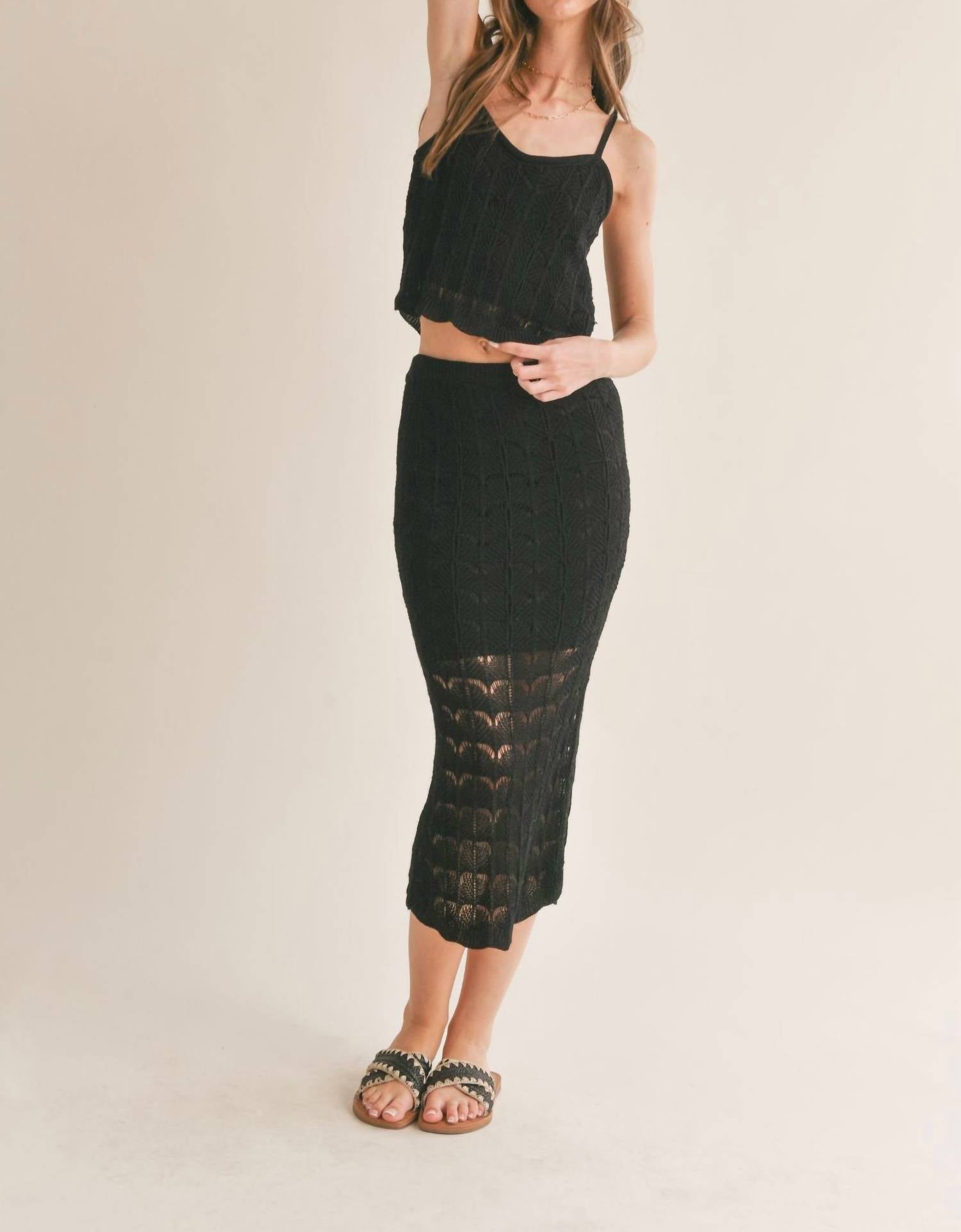 Sage The Label - Cappuccino Open Knit Tank Top