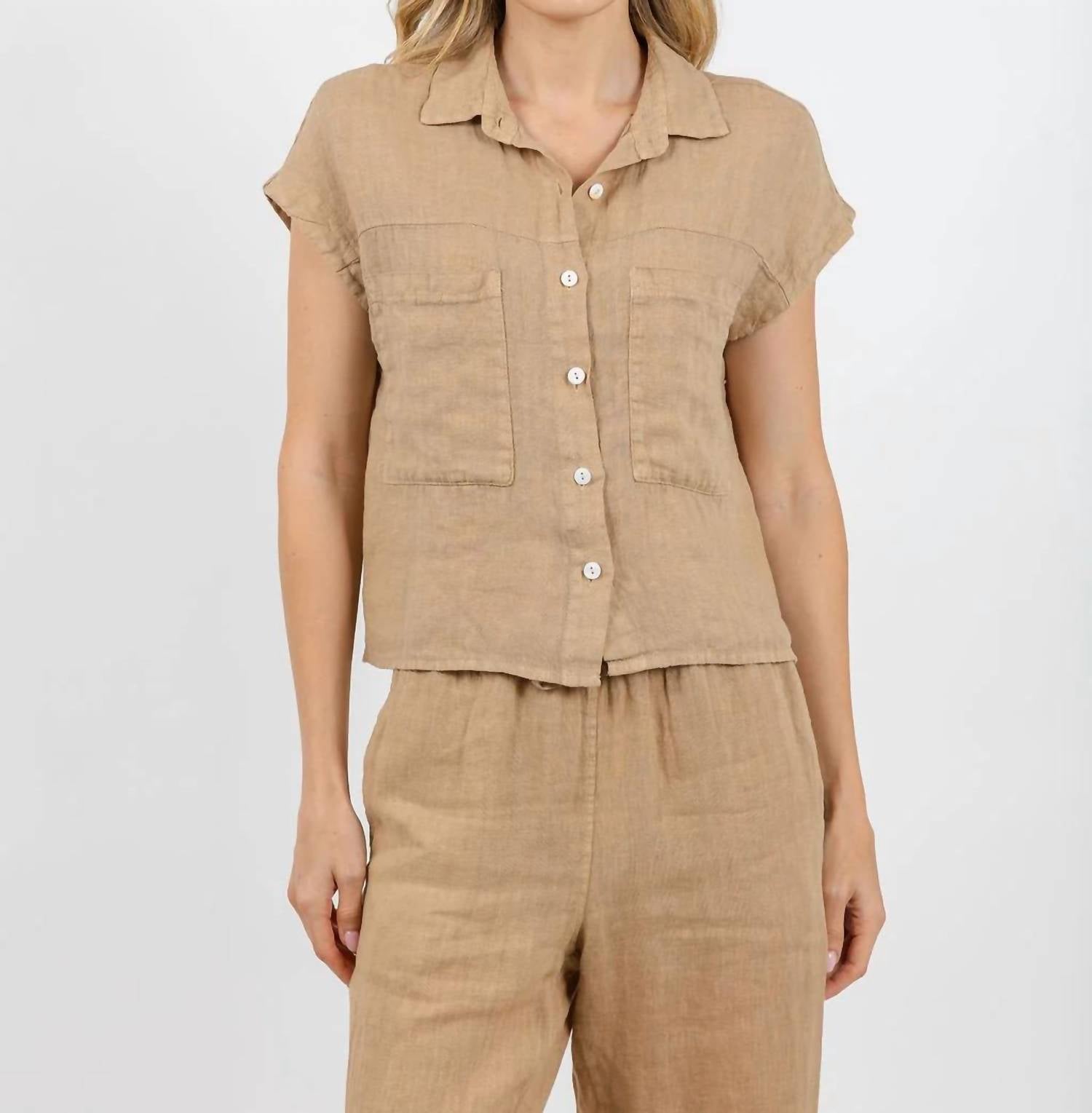 Elliott Lauren - Effie Short Sleeve Linen Shirt