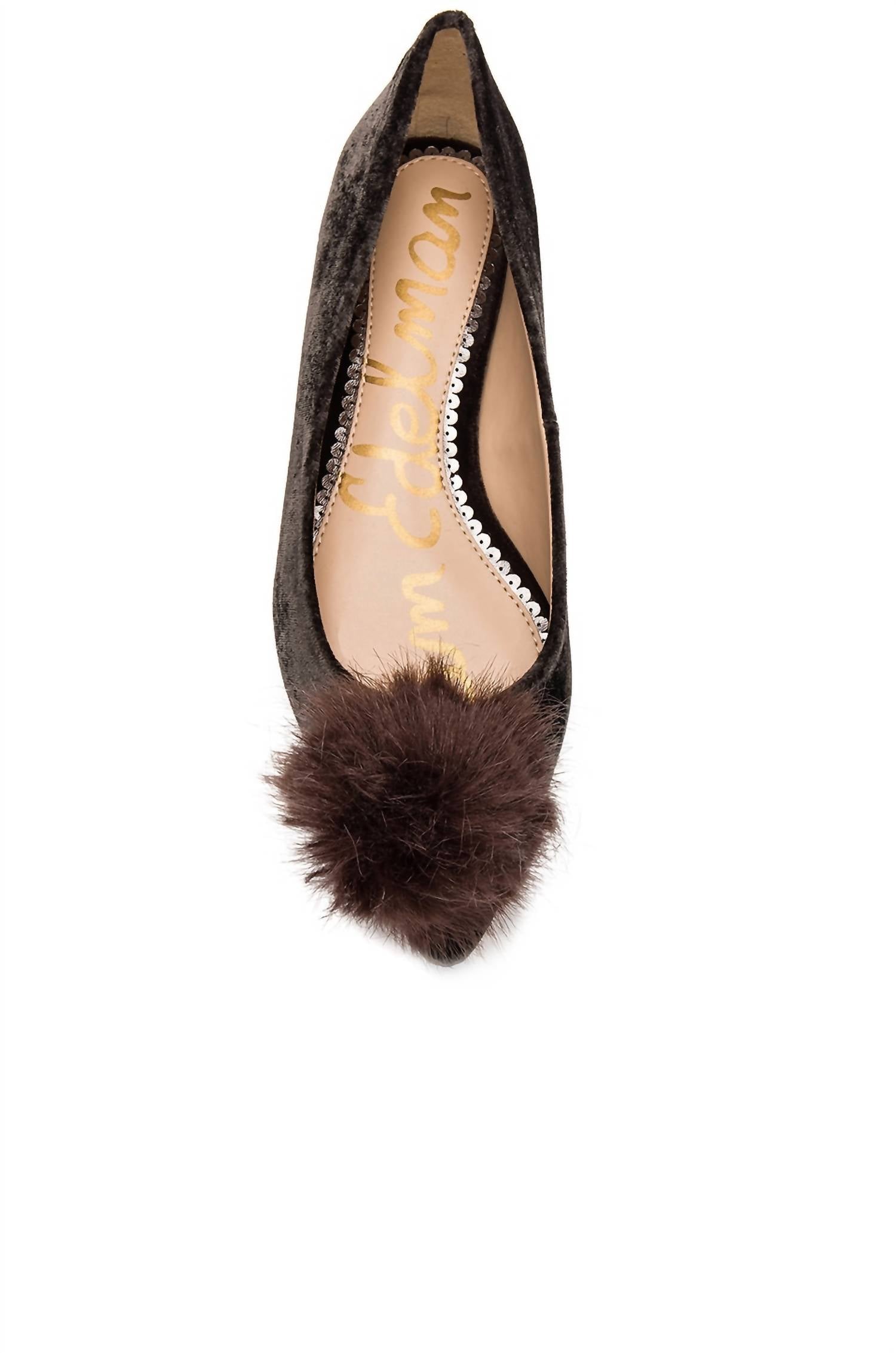Sam Edelman Women's Raddie Velvet Flat With Pom in dark grey - women's flats - view 4
