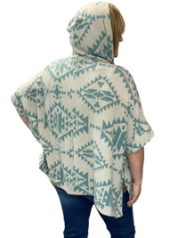 Honeyme - Aztec Hoodie Poncho