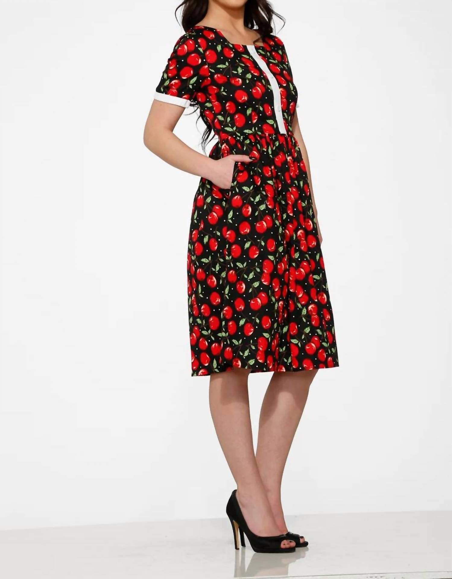 Orchid Bloom - Short Sleeve Cherry Dress