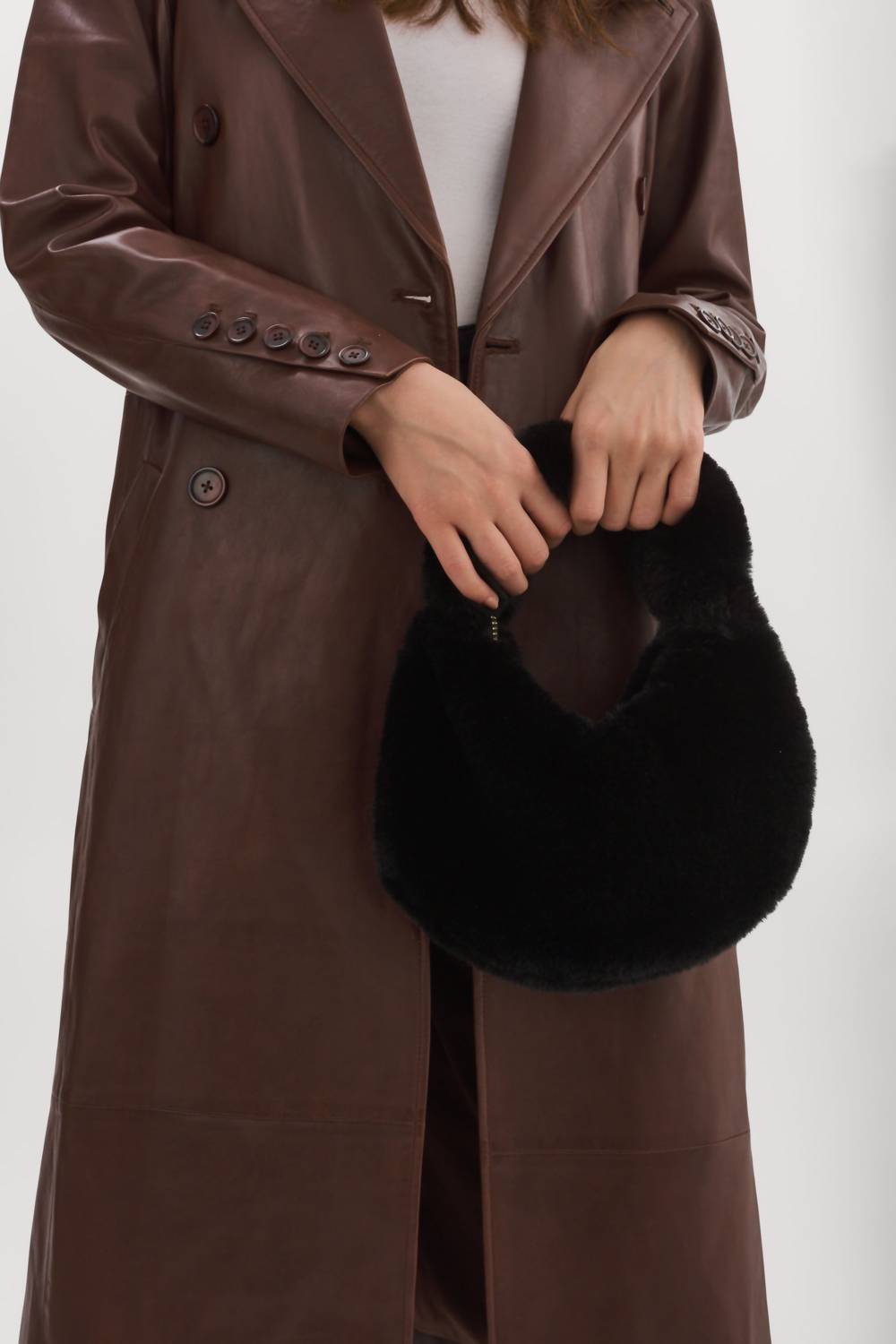 Lamarque - Women's Alix Mini Faux Fur Hobo Bag
