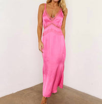 Never Fully Dressed - Gianna Satin Midi Slip Dress