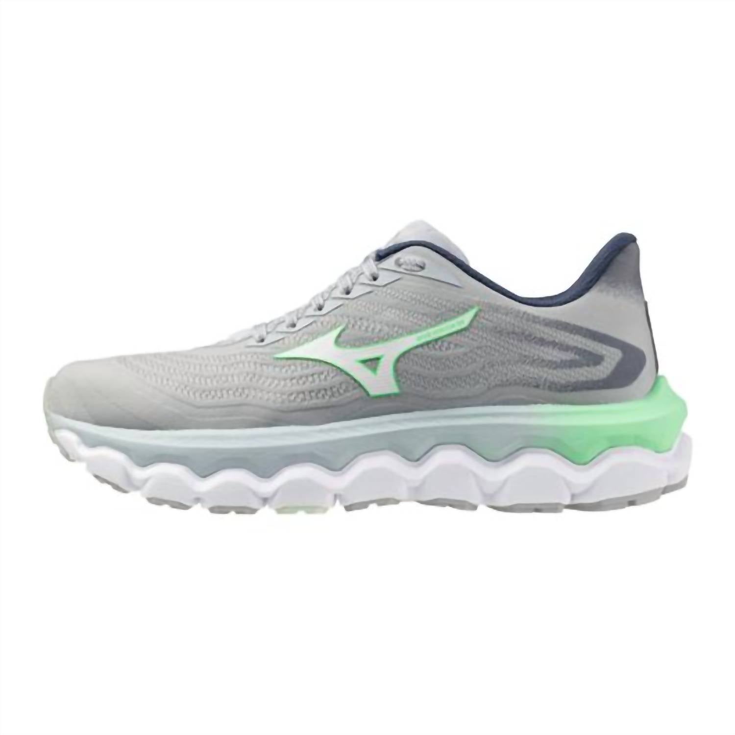 MIZUNO Women's Wave Horizon 8 Running Shoe in pearl blue white 1 - women's sneaker - detail view