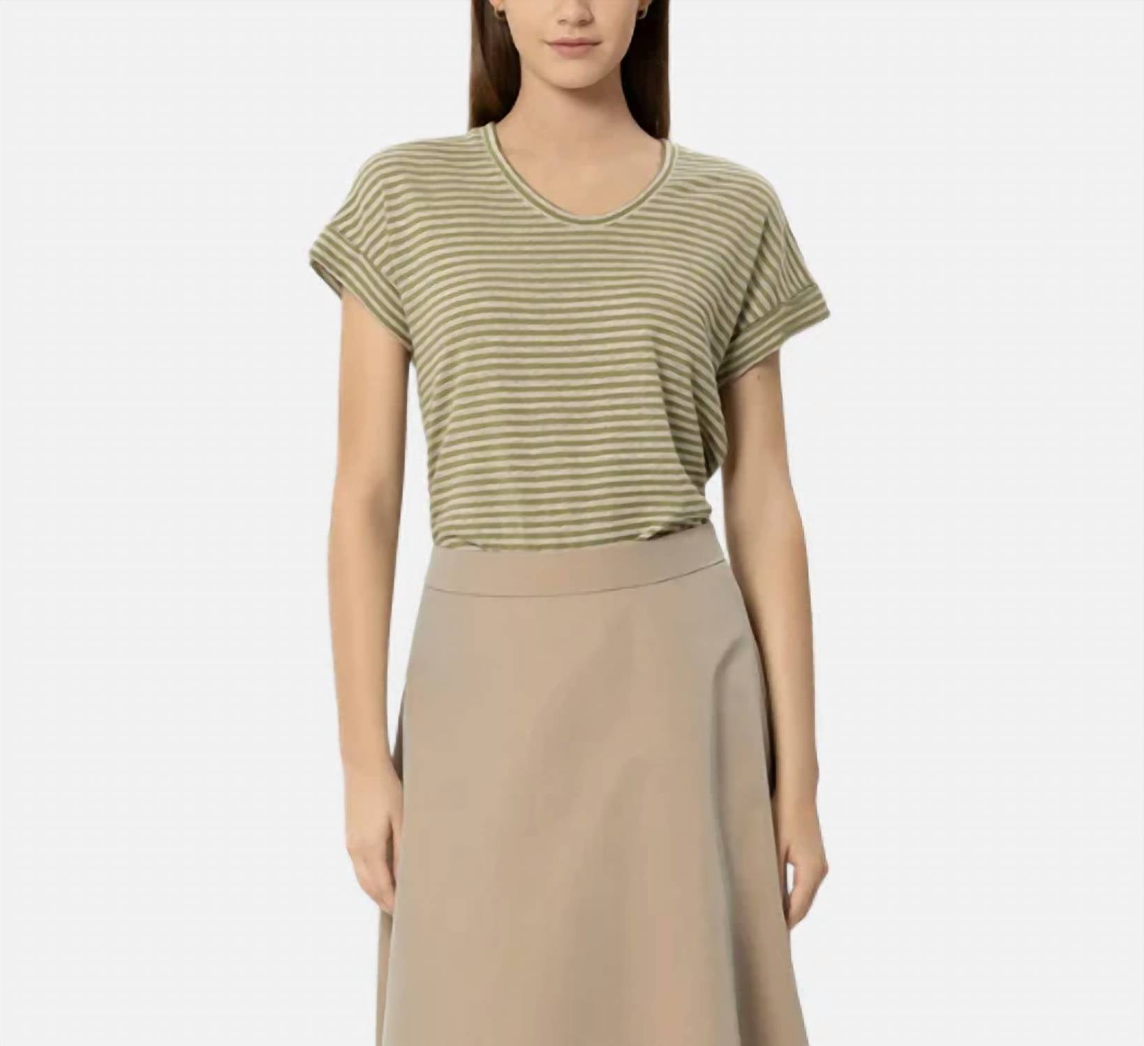 Luisa Cerano - Linen Stripe Short Sleeve T-shirt