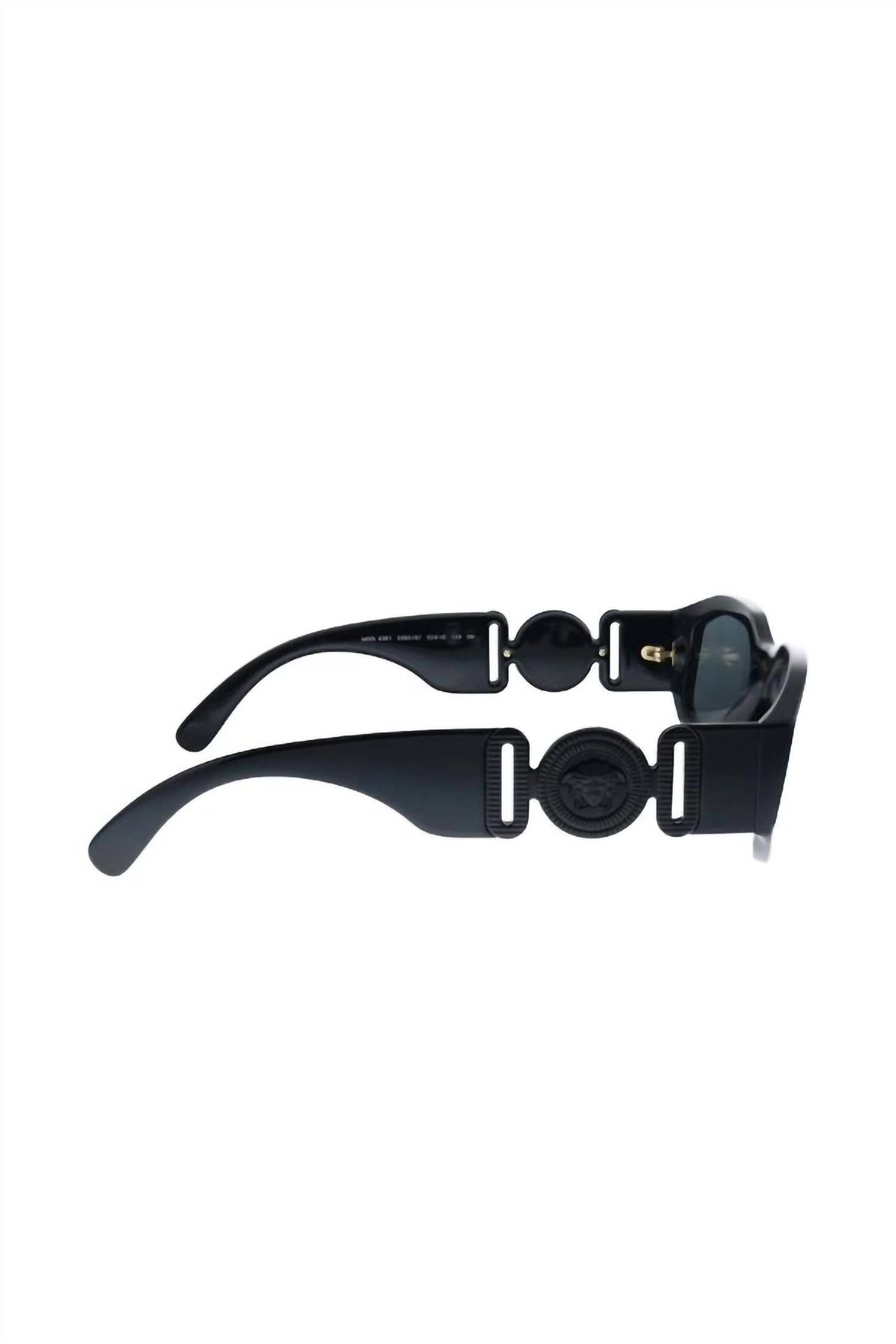 Versace - Geometric Plastic Sunglasses with Grey Lens