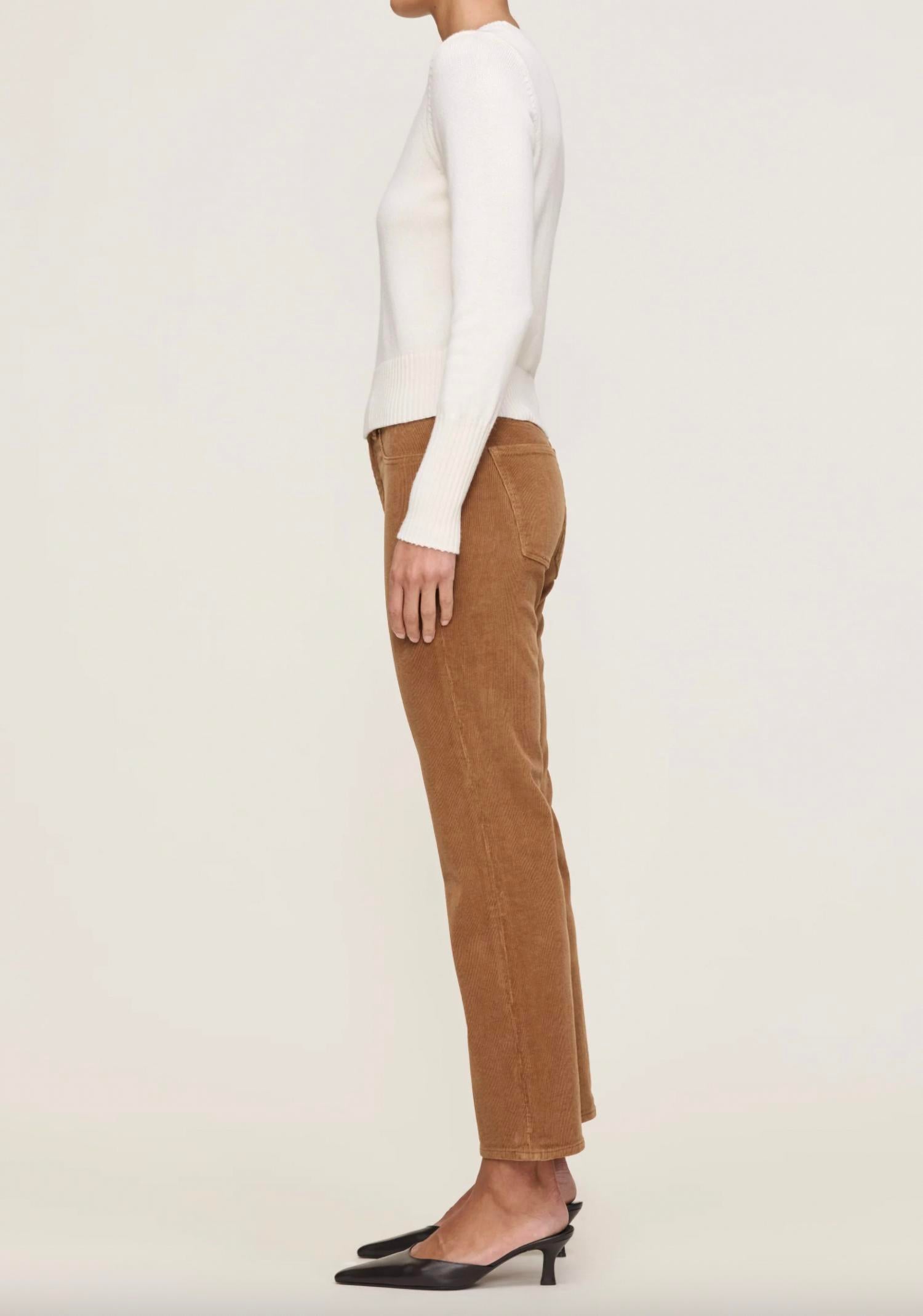 DL1961 - Women's Bridget Crop Jeans in teakwood corduroy - women's jeans - detail view