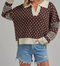 Bon - Just for Fun Polka Dot Collar Sweater