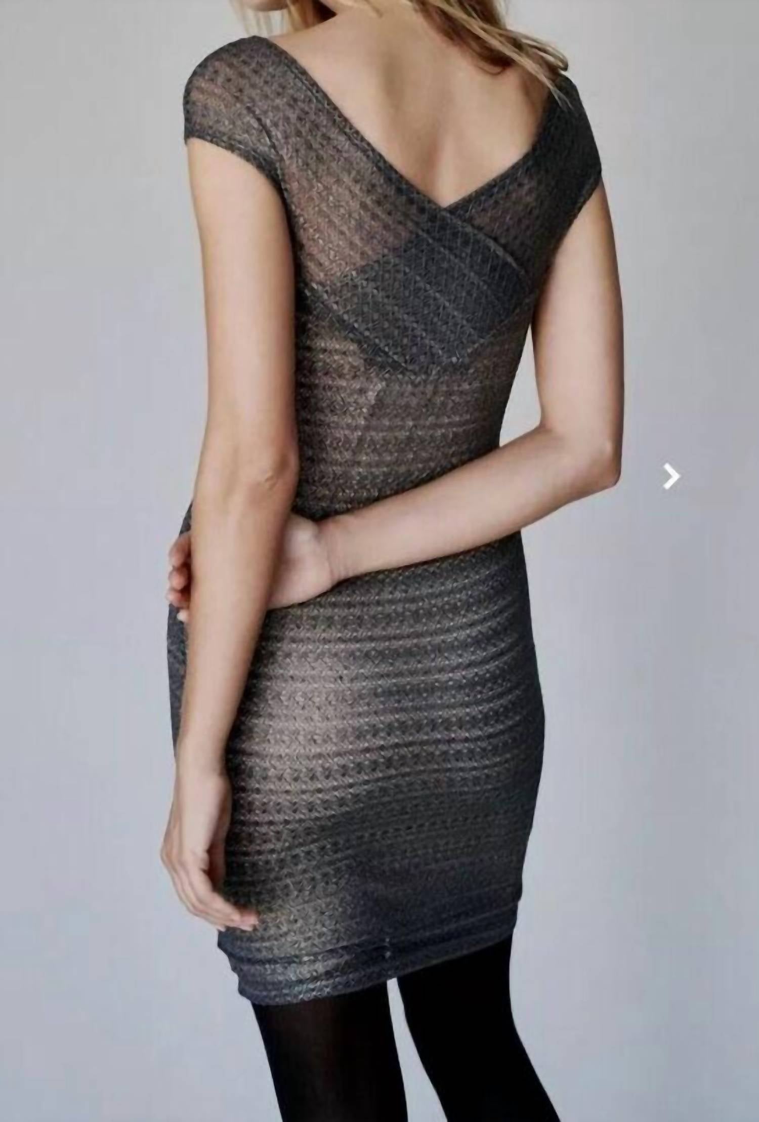 Lace Metallic Mini Dress