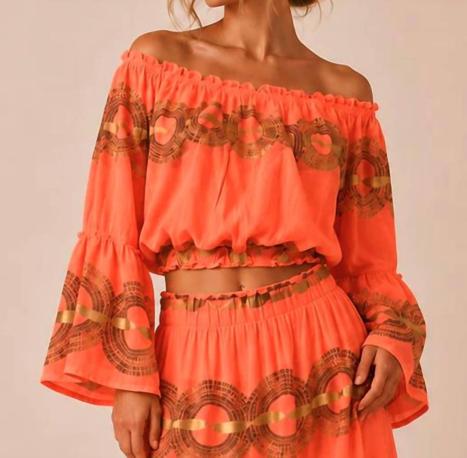Mystery Resort - Corallia Top And Maxi Skirt Set