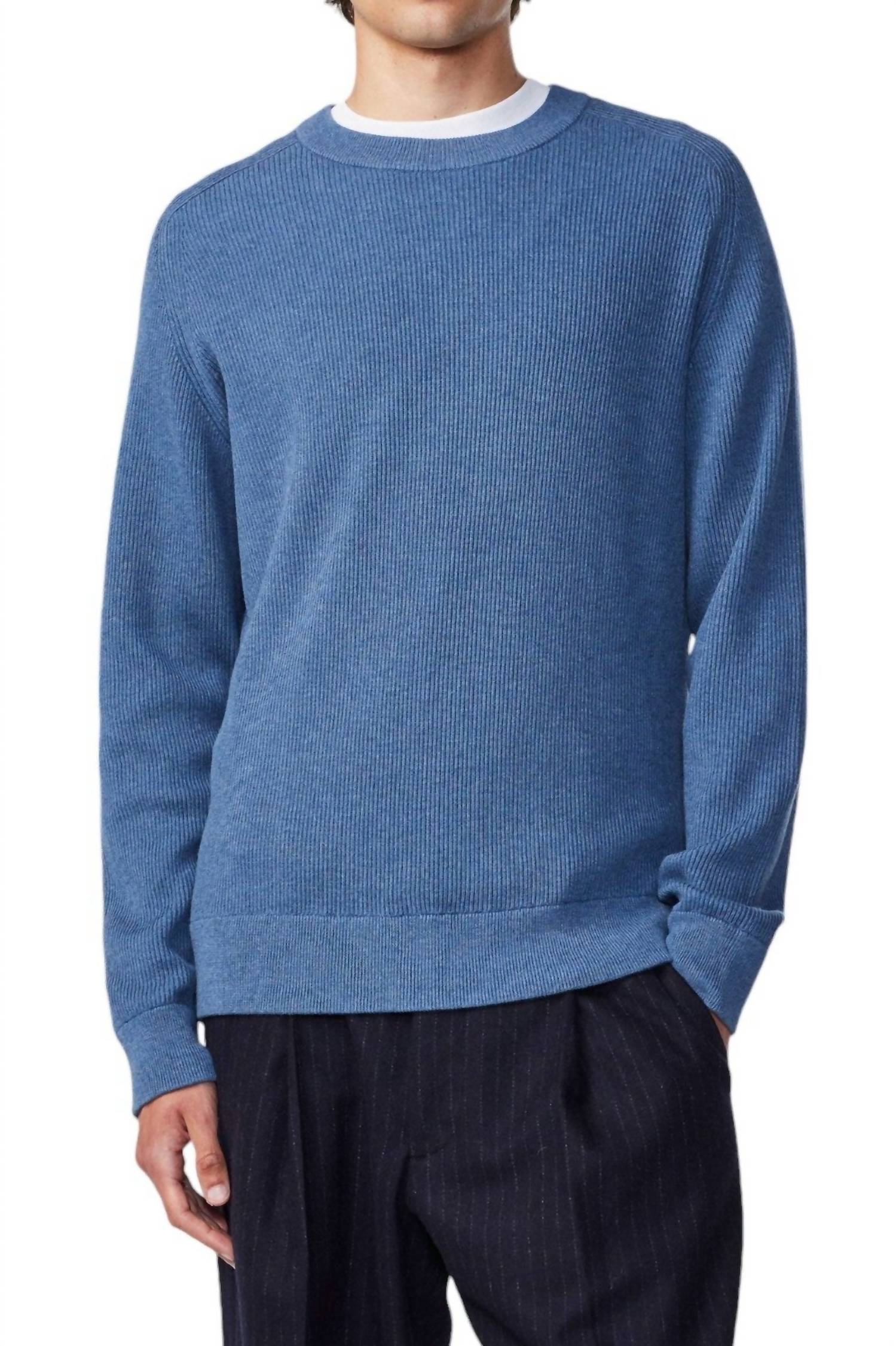 NN07 Kevin Crewneck Sweater in bering sea - men's sweater