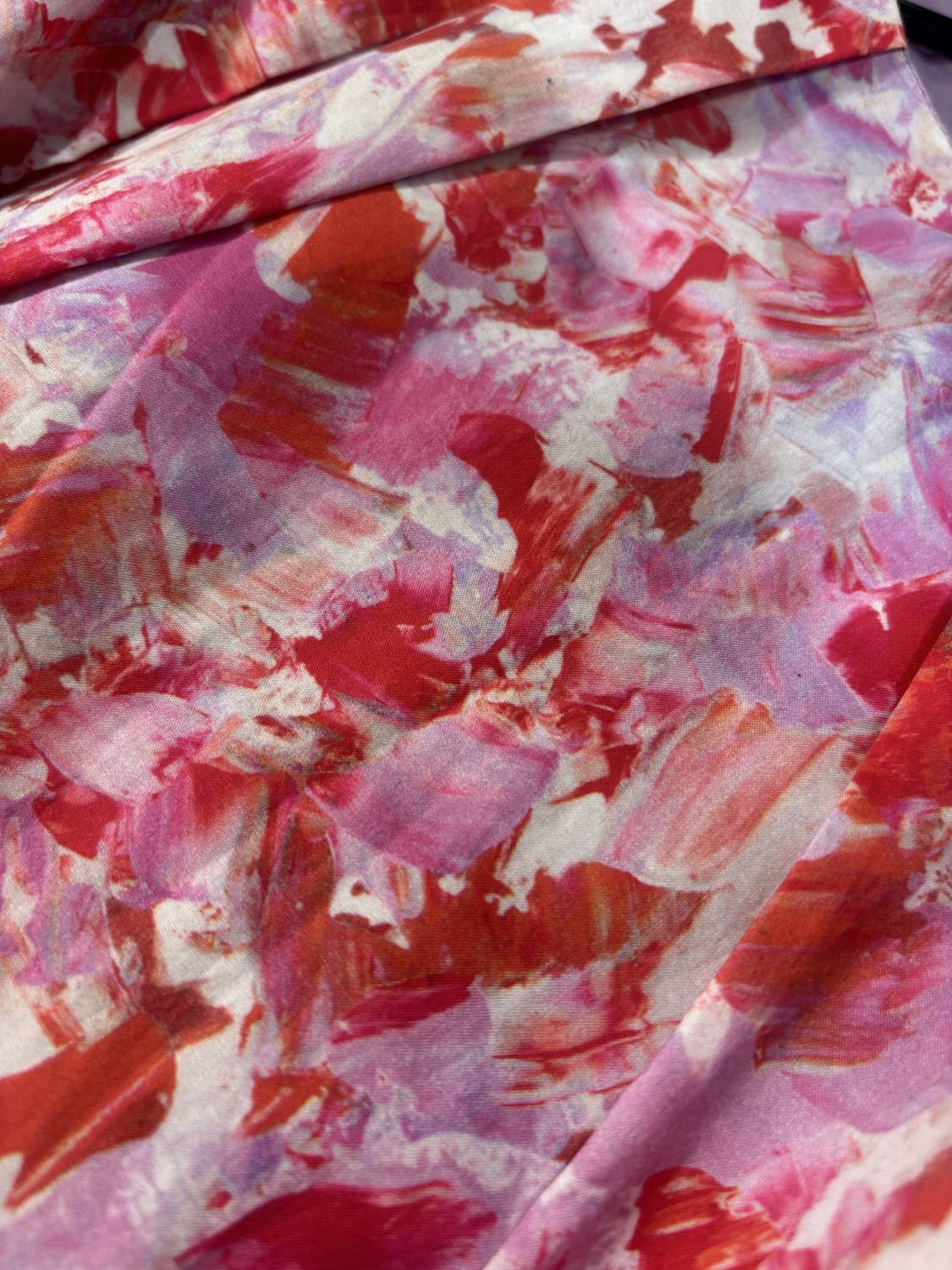 Jade Watercolor Print Sleeveless dress in pink hues - women's dress - detail view