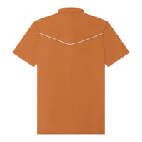 Texas Standard Men's Lariat Western Polo in burnt orange - men's shirt - detail view