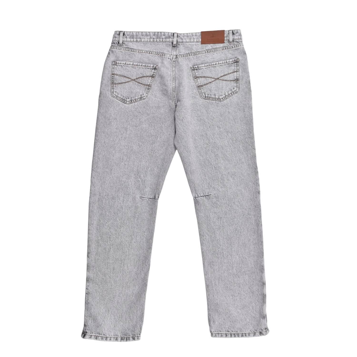 Brunello Cucinelli Men's Straight-leg Jeans in stone denim black - men's jeans - detail view