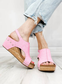Corkys Footwear - Women's Canvas Carley Wedge Sandals