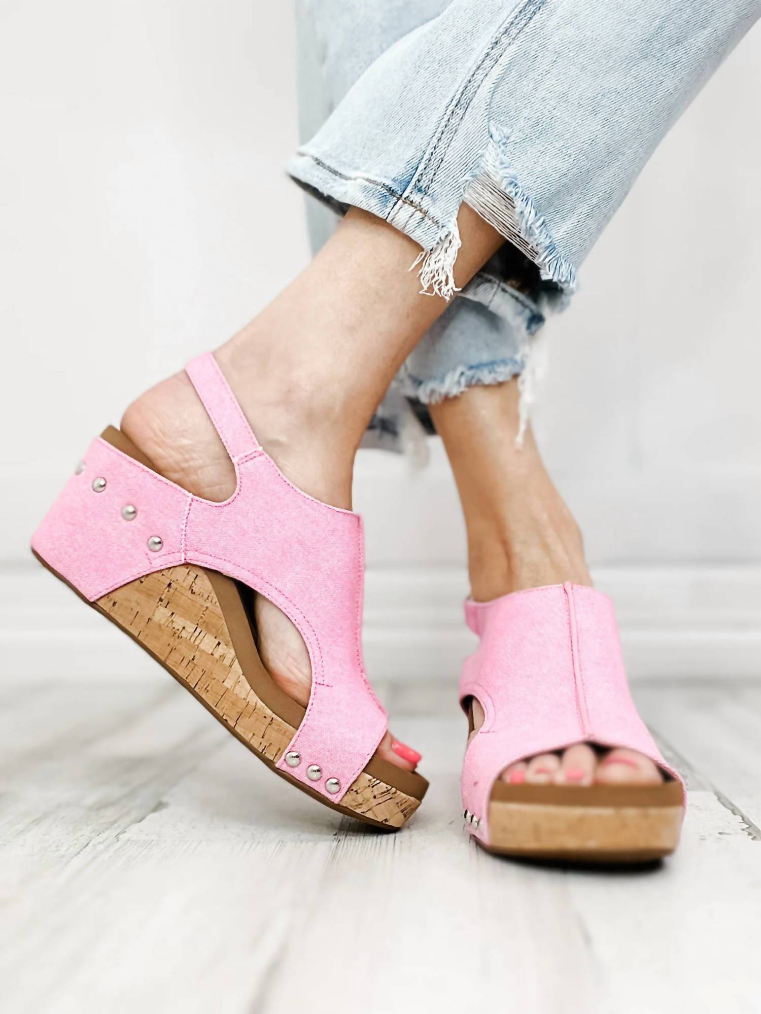 Corkys Footwear - Women's Canvas Carley Wedge Sandals