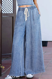 Ee:Some - Mineral Washed Straight Leg Pants