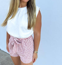 She + Sky - Pleat Detail Bubble Hem Top