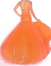 Precious Formals - Strapless Sweetheart Drop Waist Ballgown