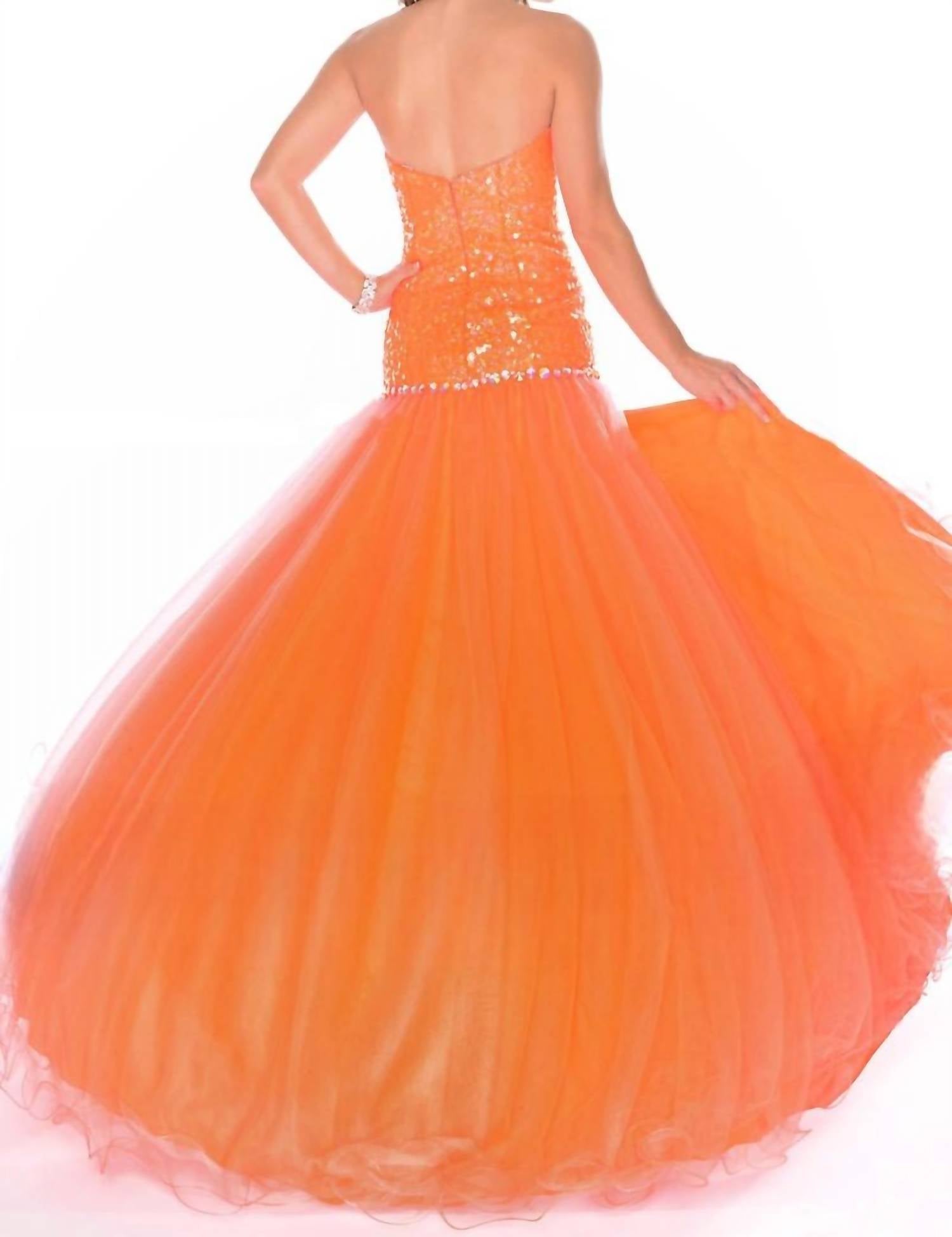 Precious Formals - Strapless Sweetheart Drop Waist Ballgown